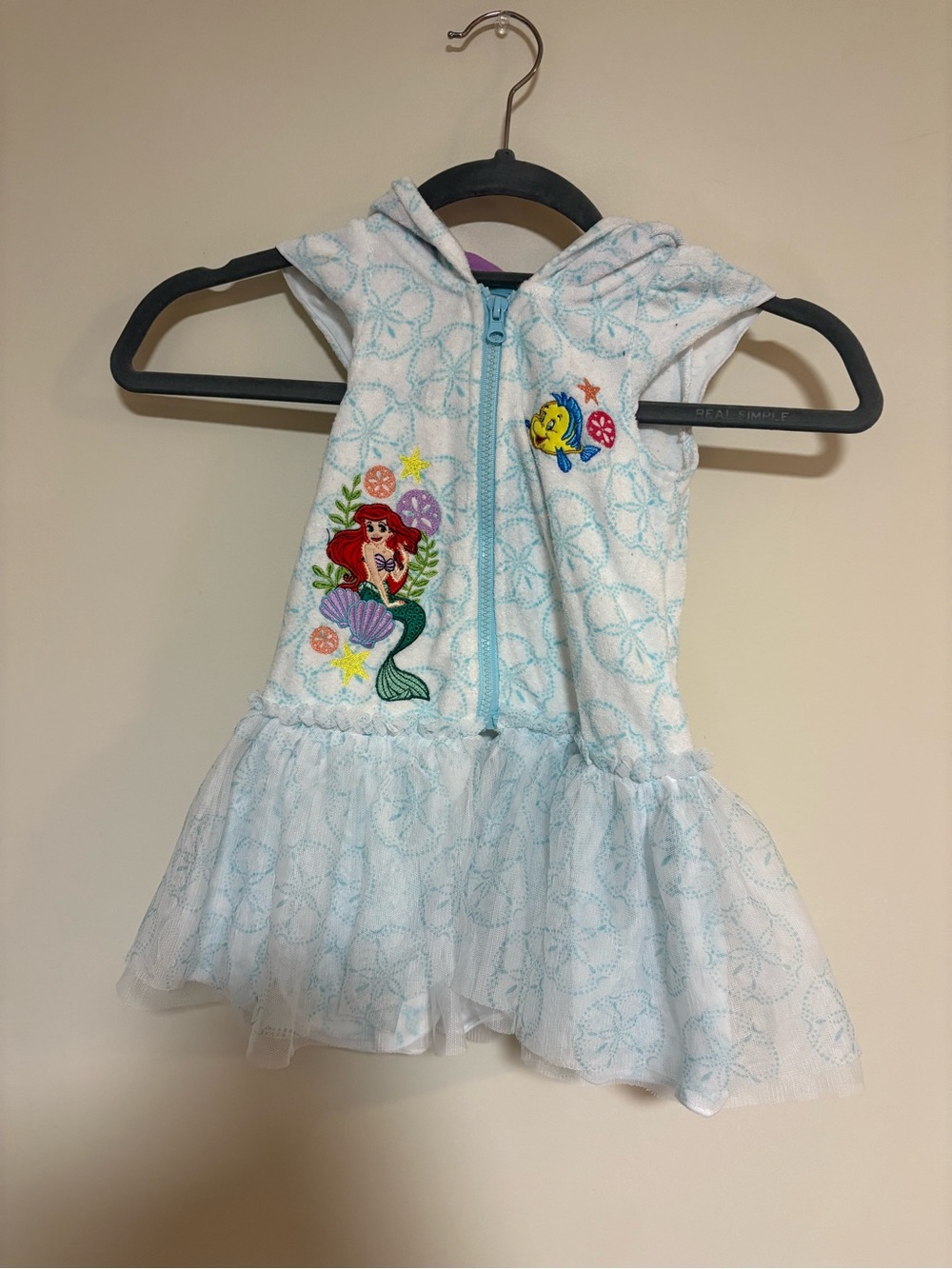 Little Mermaid Light Blue Hooded Towel dress